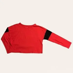 flirtitude Tops Flirtitude Active Red Crop Top Long Sleeve Poshmark